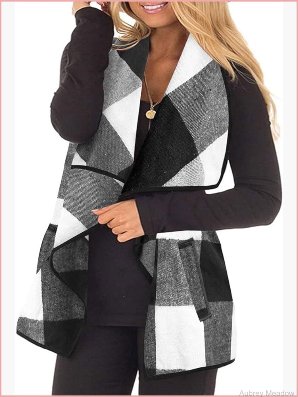 Plus Size Plaid Cardigan Vest Oversized Checkered Jacket Fall Outfits